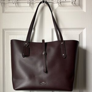 Coach Market Leather Tote Oxblood